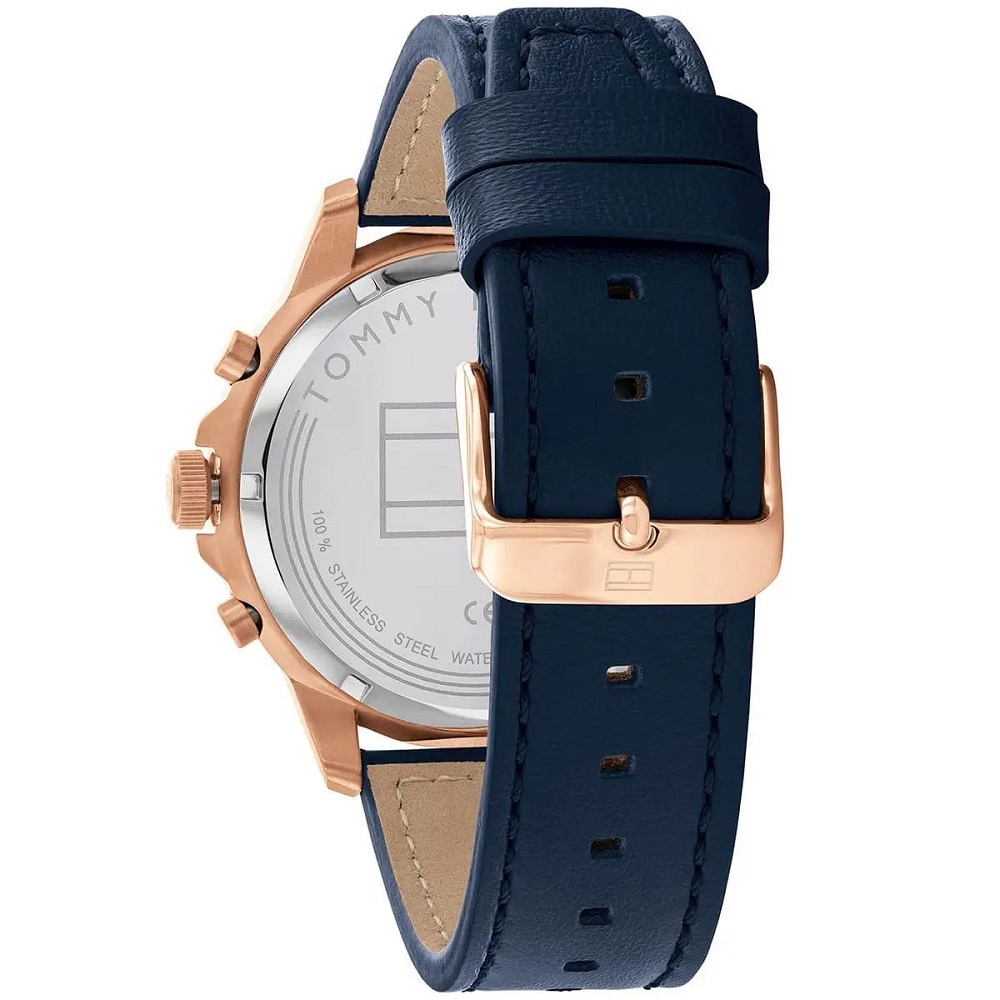 RELOJ TOMMY HILFIGER MODELO HENRY CORREA CUERO MARRON CAJA PLATEADO - 3