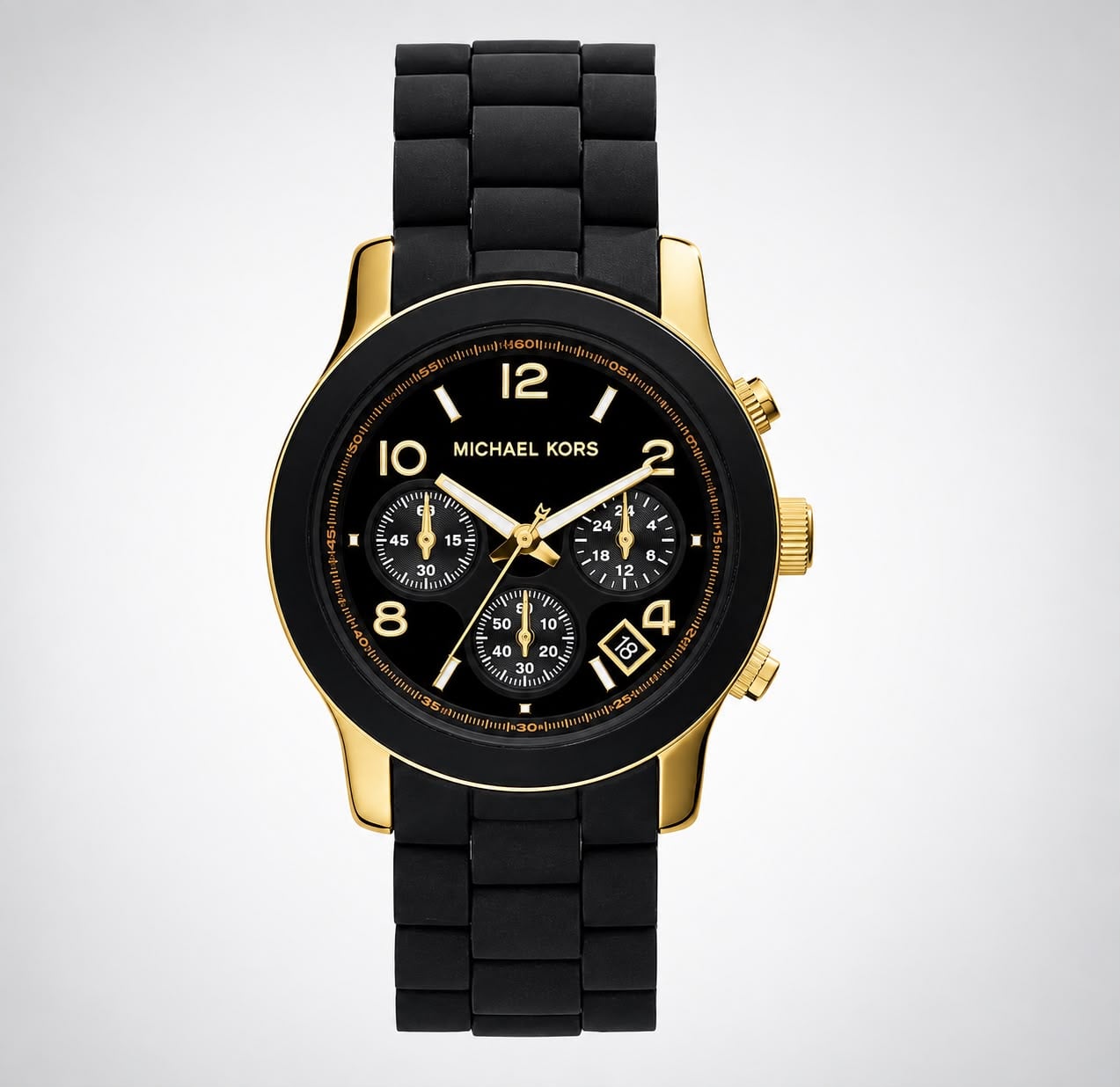 RELOJ MICHAEL KORS RUNWAY CRONOGRAFO CORREA SILICONA Y ACERO INOXIDABLE - 1