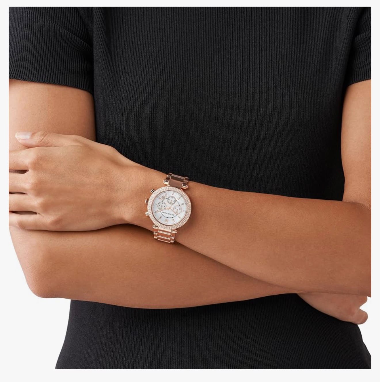 RELOJ MICHAEL KORS PARKER ORO ROSA CRONOGRAFO CON CRISTALES - 4