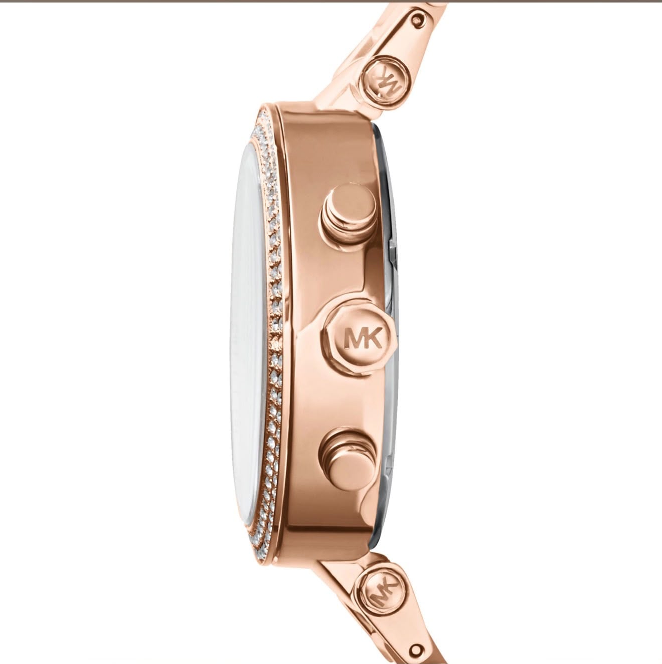 RELOJ MICHAEL KORS PARKER ORO ROSA CON CERAMICA ROSADA - 2