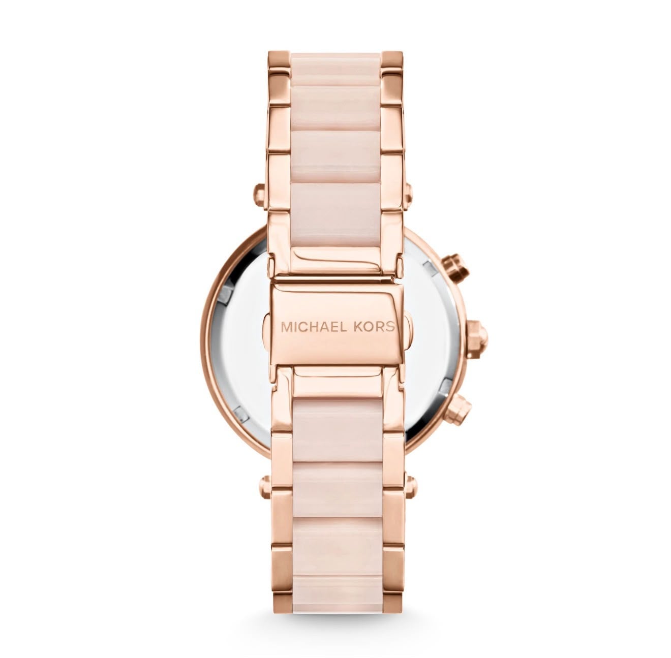 RELOJ MICHAEL KORS PARKER ORO ROSA CON CERAMICA ROSADA - 3
