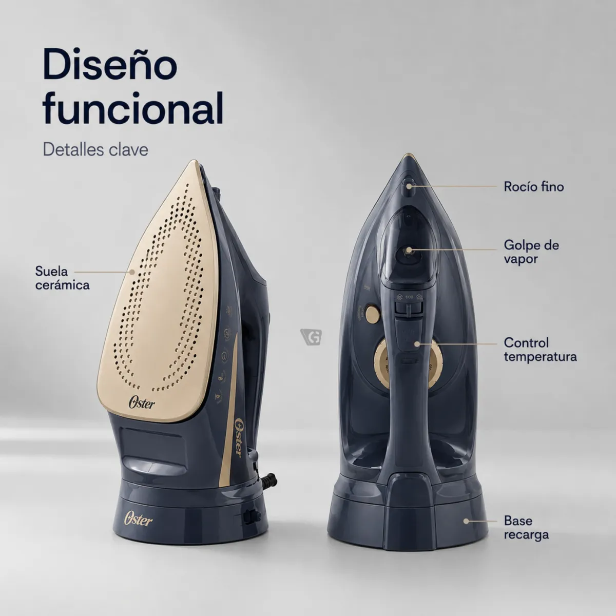 PLANCHA A VAPOR OSTER GCSTCC5000 INALÁMBRICA 2 EN 1 - 6