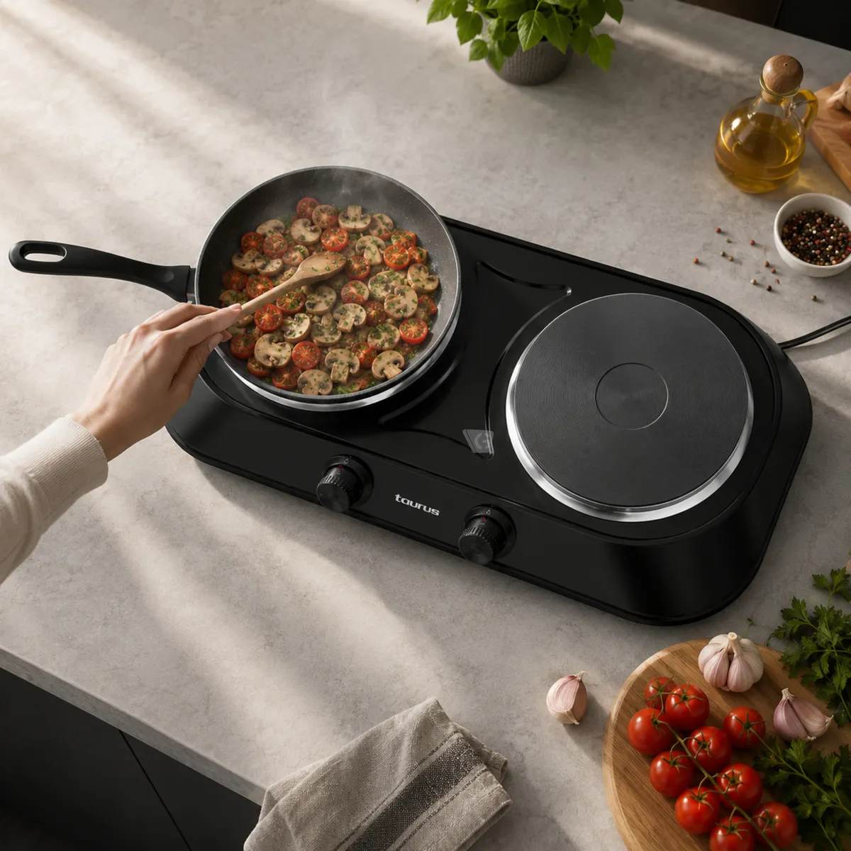 COCINA TAURUS FENIX DUO ELECTRICA 2 HORNILLAS 2000W - 4