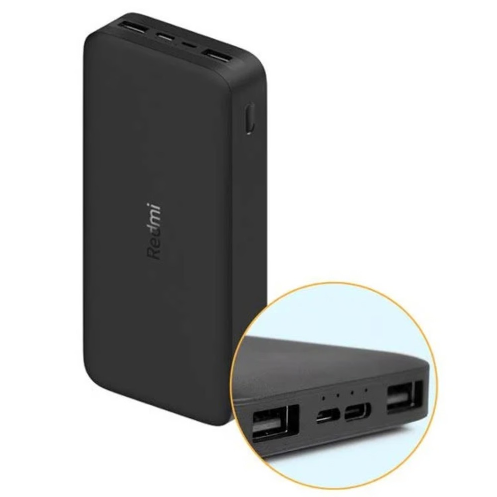 CARGADOR PORTATIL XIAOMI POWER BANK REDMI 20000MAH FAST CHARGER NEGRO - 2
