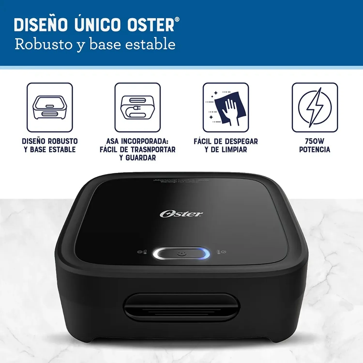 SANDWICHERA COMPACTA QUICK LOCK CON PLATOS HONDOS OSTER CKSTSM400 NEGRO - 7