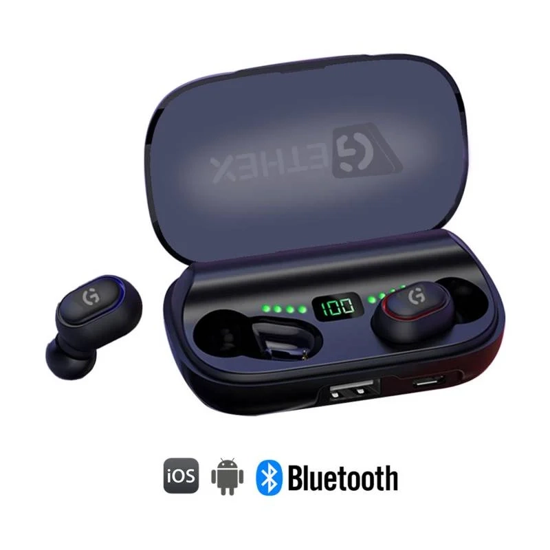 AUDÍFONOS GETHEX JS2 BLUETOOTH CON CASE DE CARGA - 1