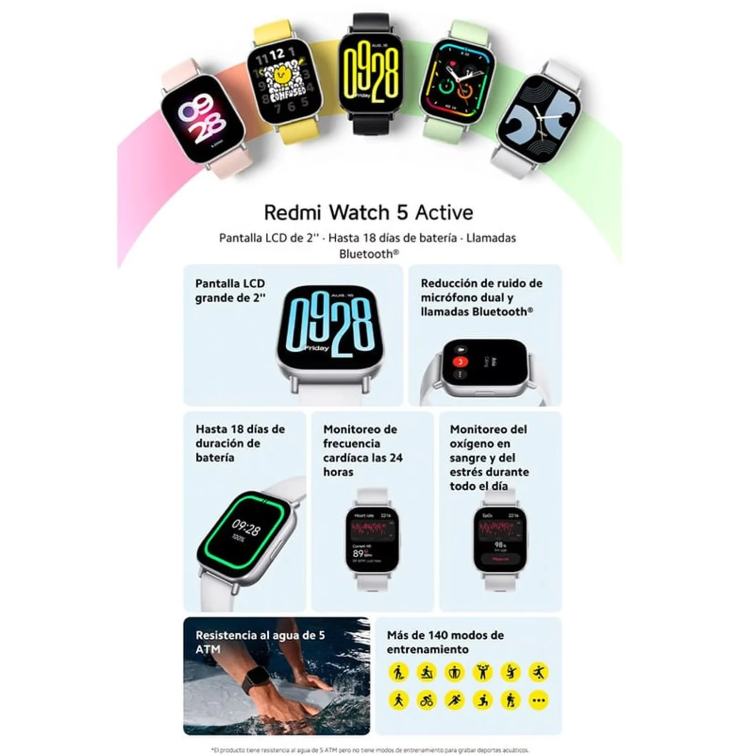 XIAOMI REDMI WATCH 5 ACTIVE LLAMADAS - NEGRO - 3
