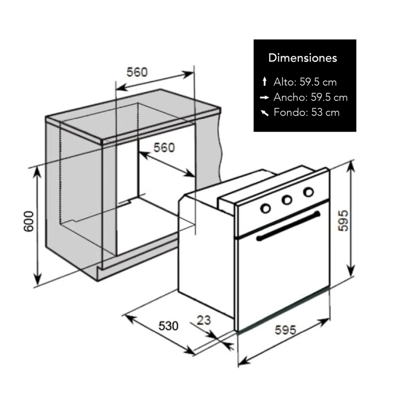 HORNO EMPOTRABLE ELÉCTRICO 65 LT HEE6512 IMACO - 6