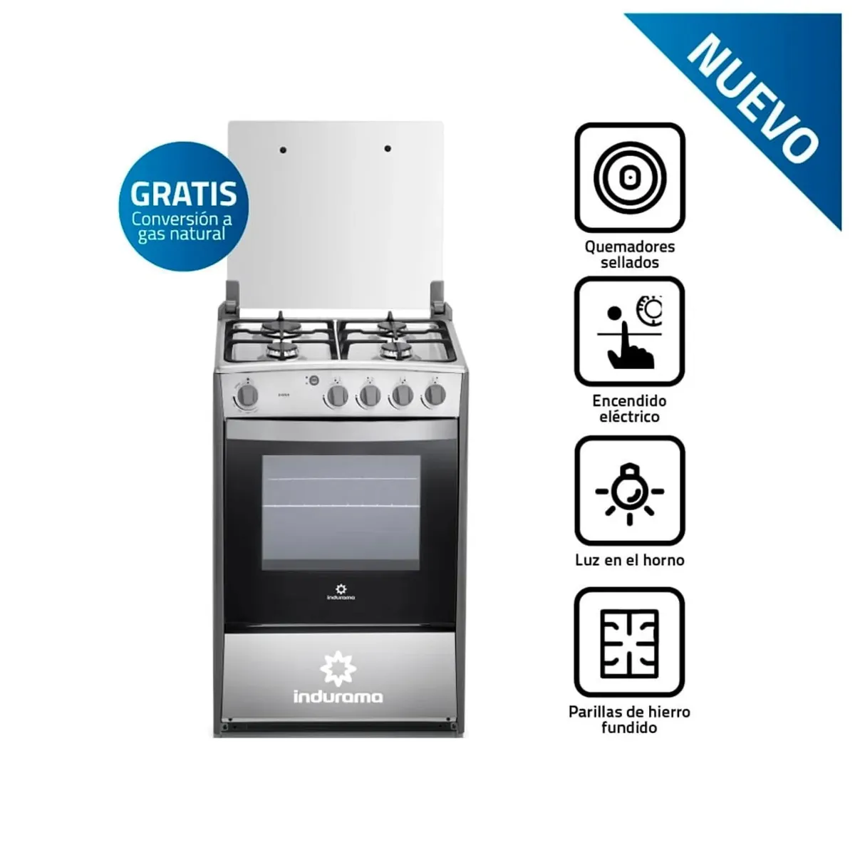 COCINA DE PISO A GAS INDURAMA VIENA QZ - 1