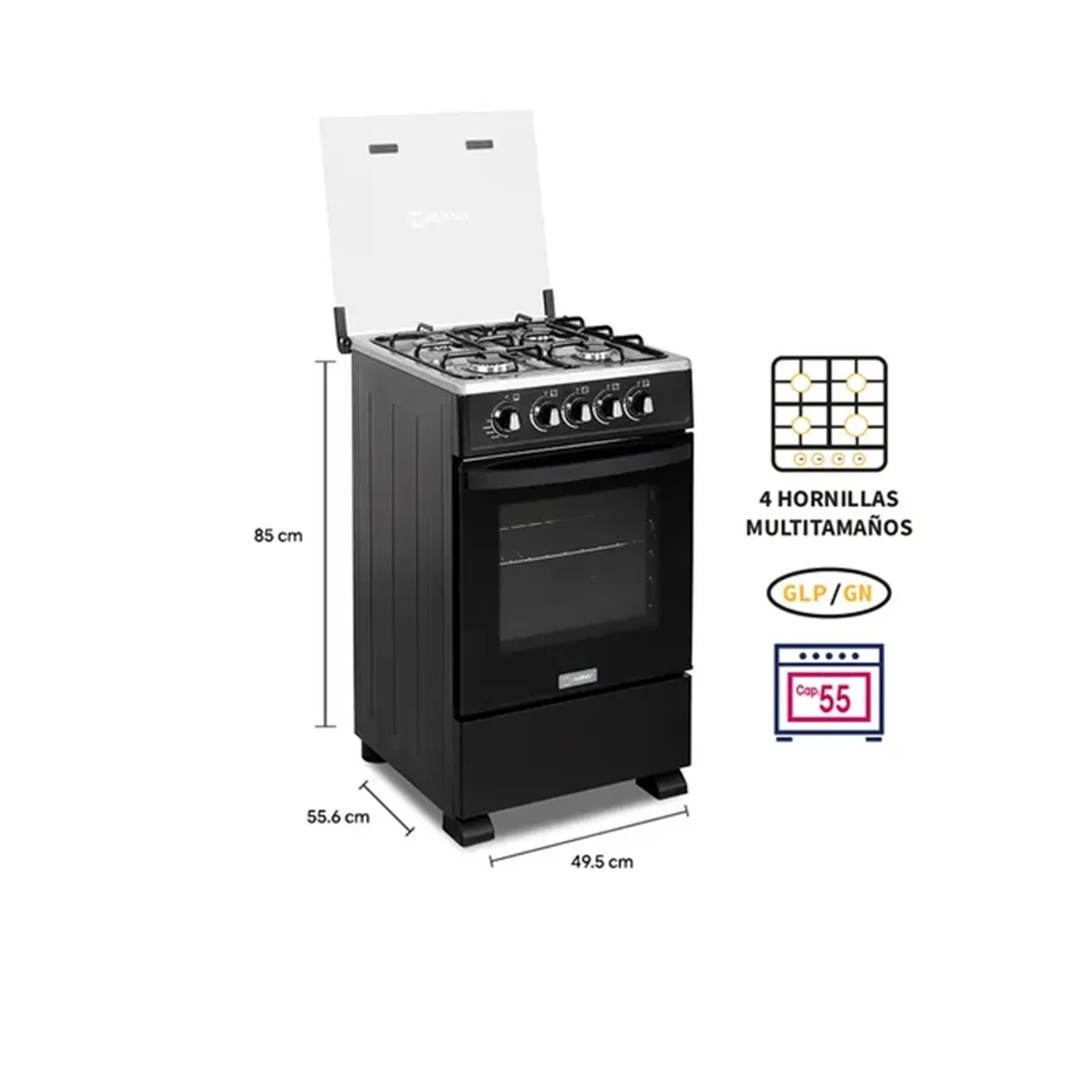 COCINA A GAS MIRAY IRIS PLUS 4 HORNILLAS - 6