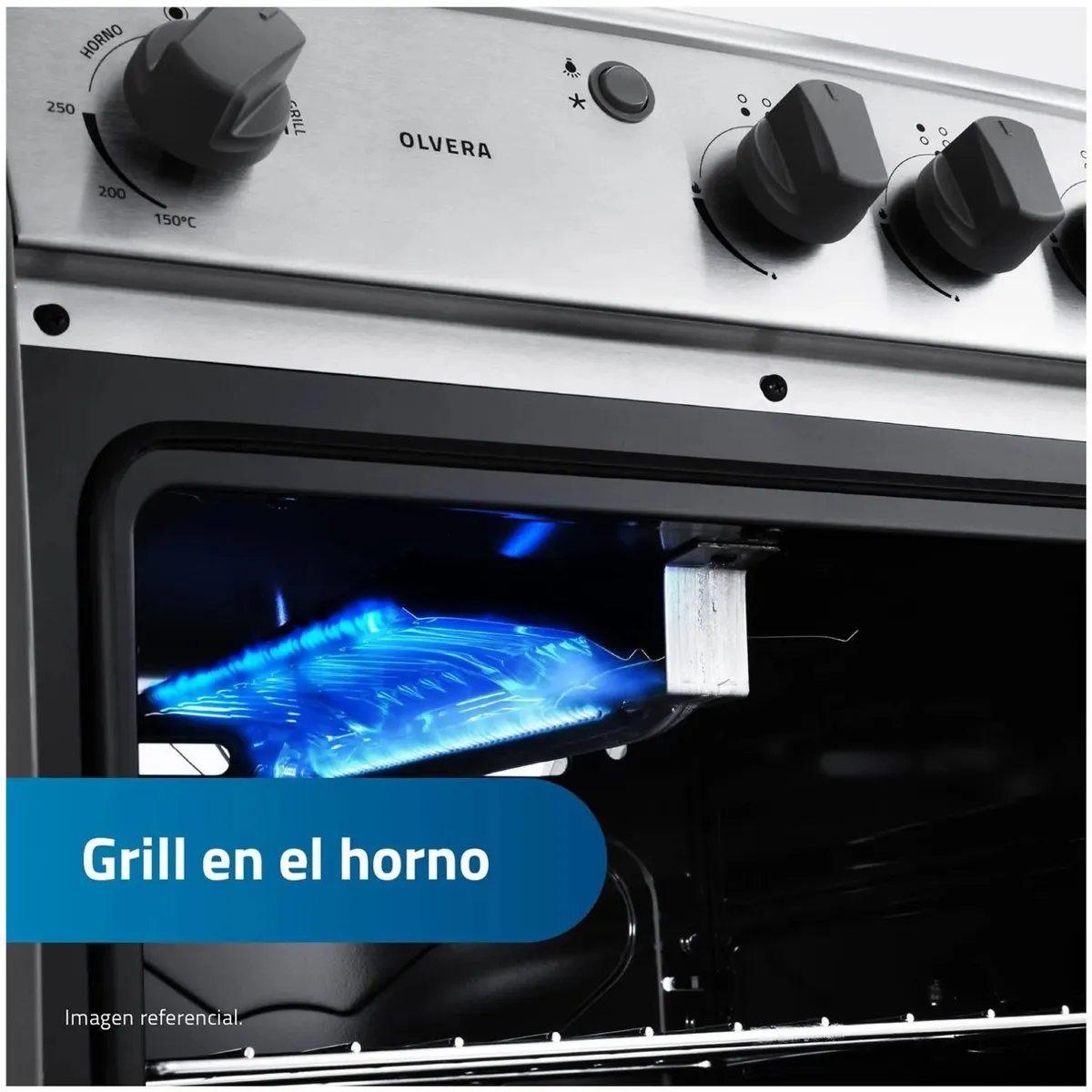 COCINA A GAS INDURAMA OLVERA QZ 4 QUEMADORES - CROMA - 4
