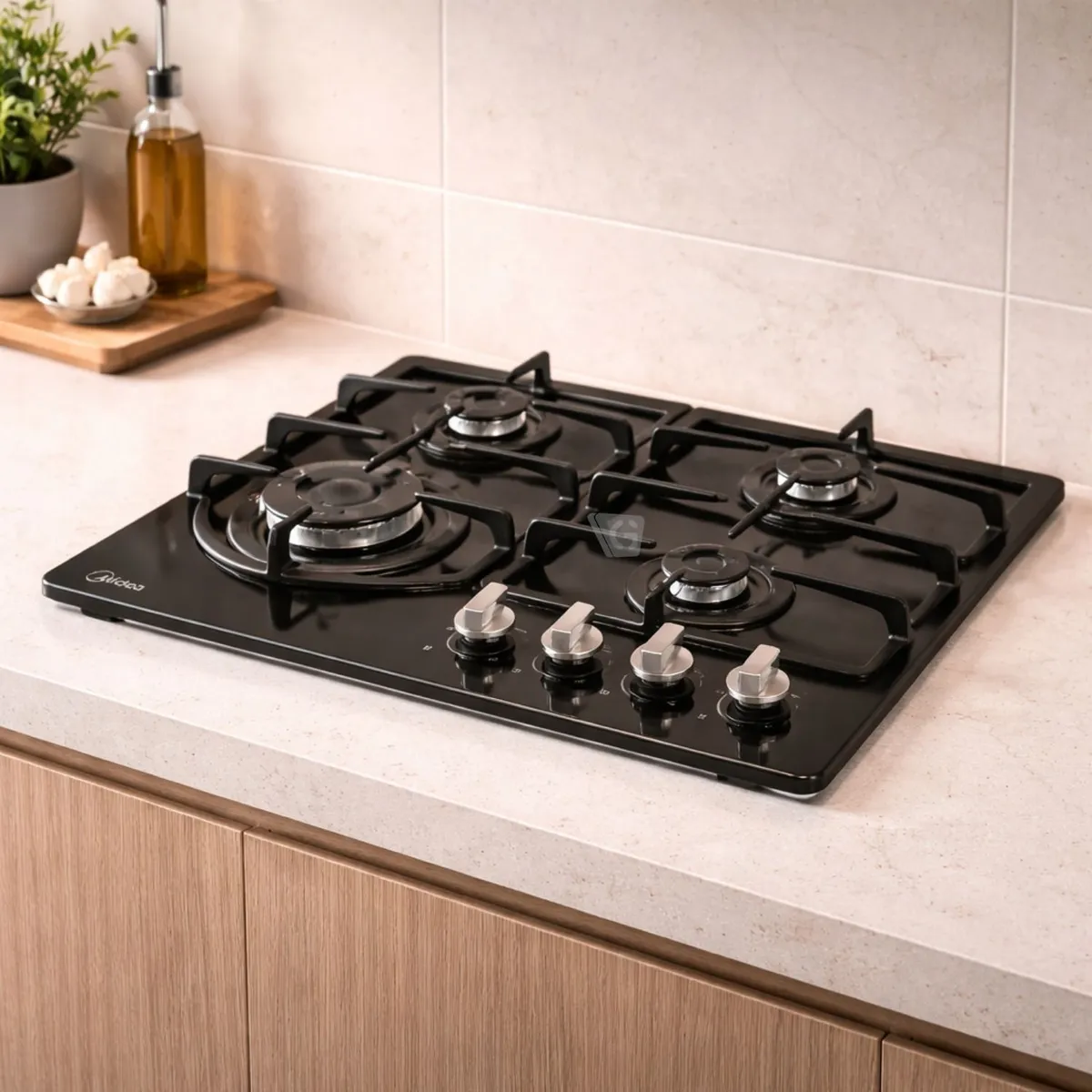 ENCIMERA EMPOTRABLE A GAS 24” - TRIPLE FLAMA NEGRO MTGB24R3402GG MIDEA - 3