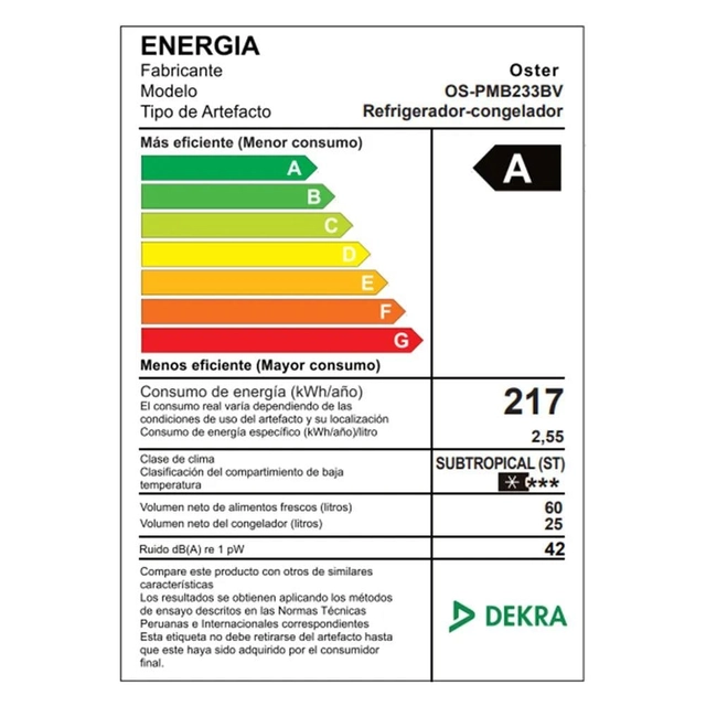 FRIGOBAR OSTER 85L OS-PMB233BV SILVER - 5