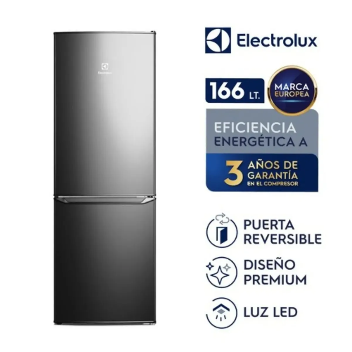 REFRIGERADORA BOTTOM FREEZER ELECTROLUX 166 LT. ERB162HB - NEGRO - 1