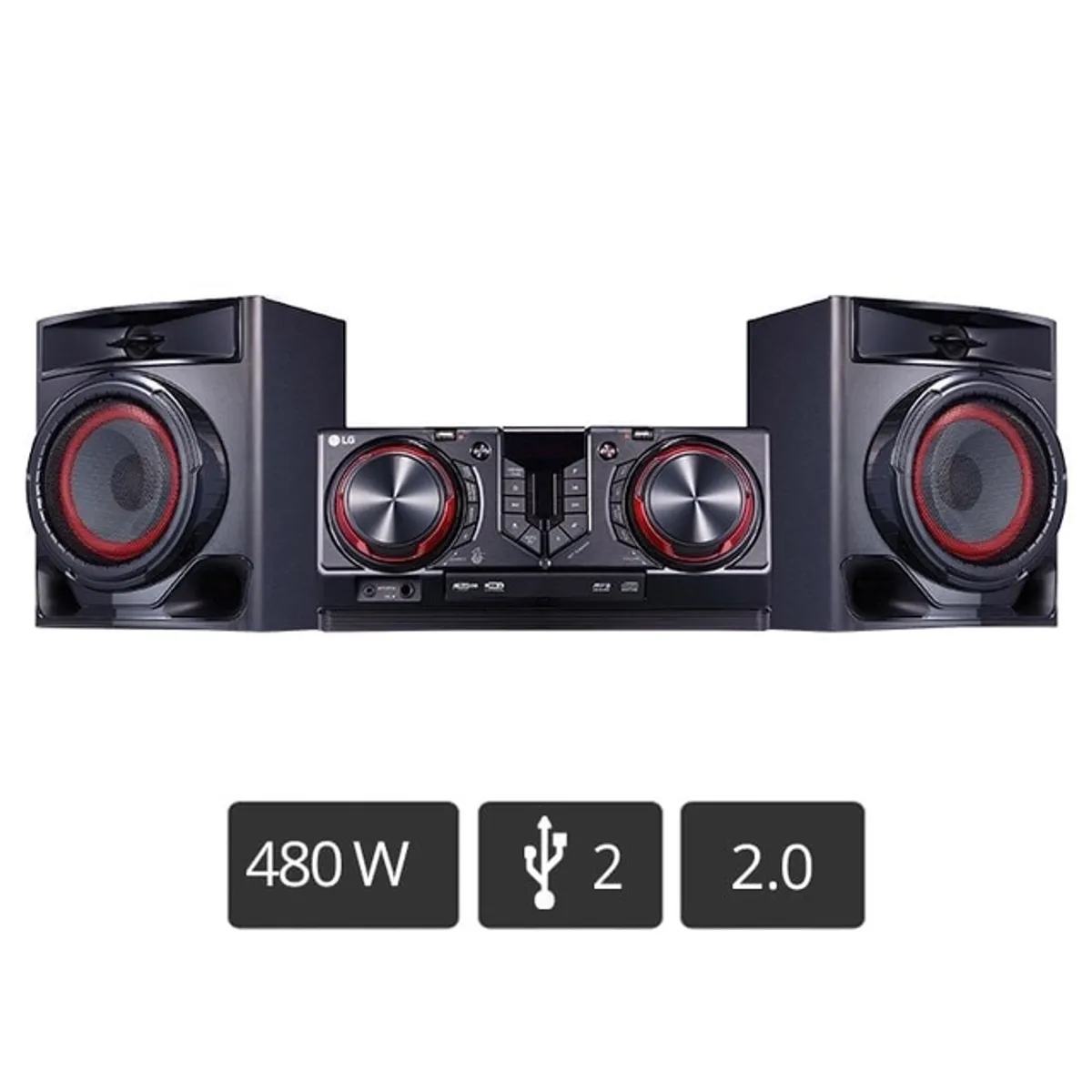 MINICOMPONENTE XBOOM BLUETOOTH KARAOKE 480 WATTS NEGRO LG CJ44 - 1