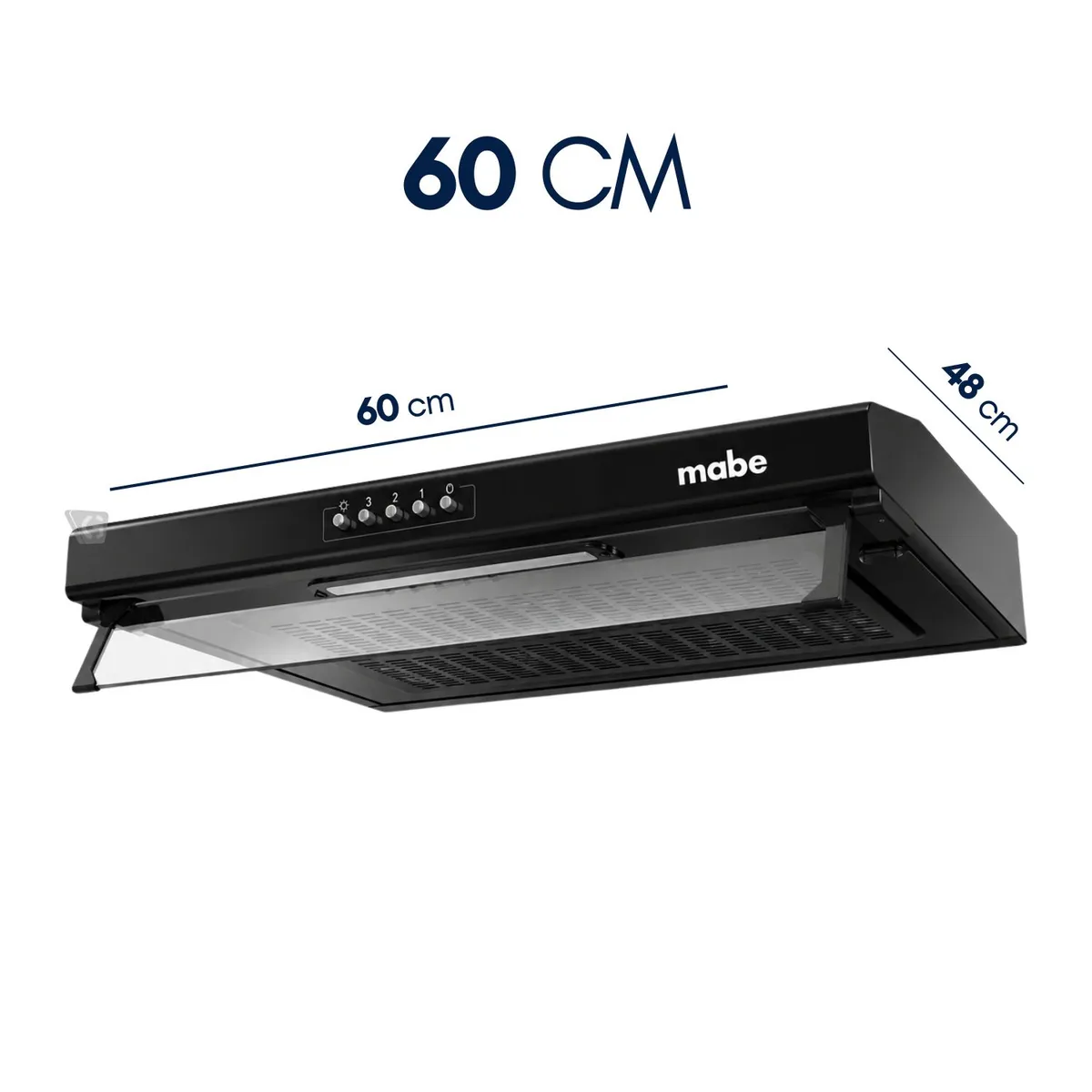 COCINA DE PISO A GAS 51 CM NEGRO MABE EMP2000AN0 + CAMPANA CMU6020PB0 60 CM - 3