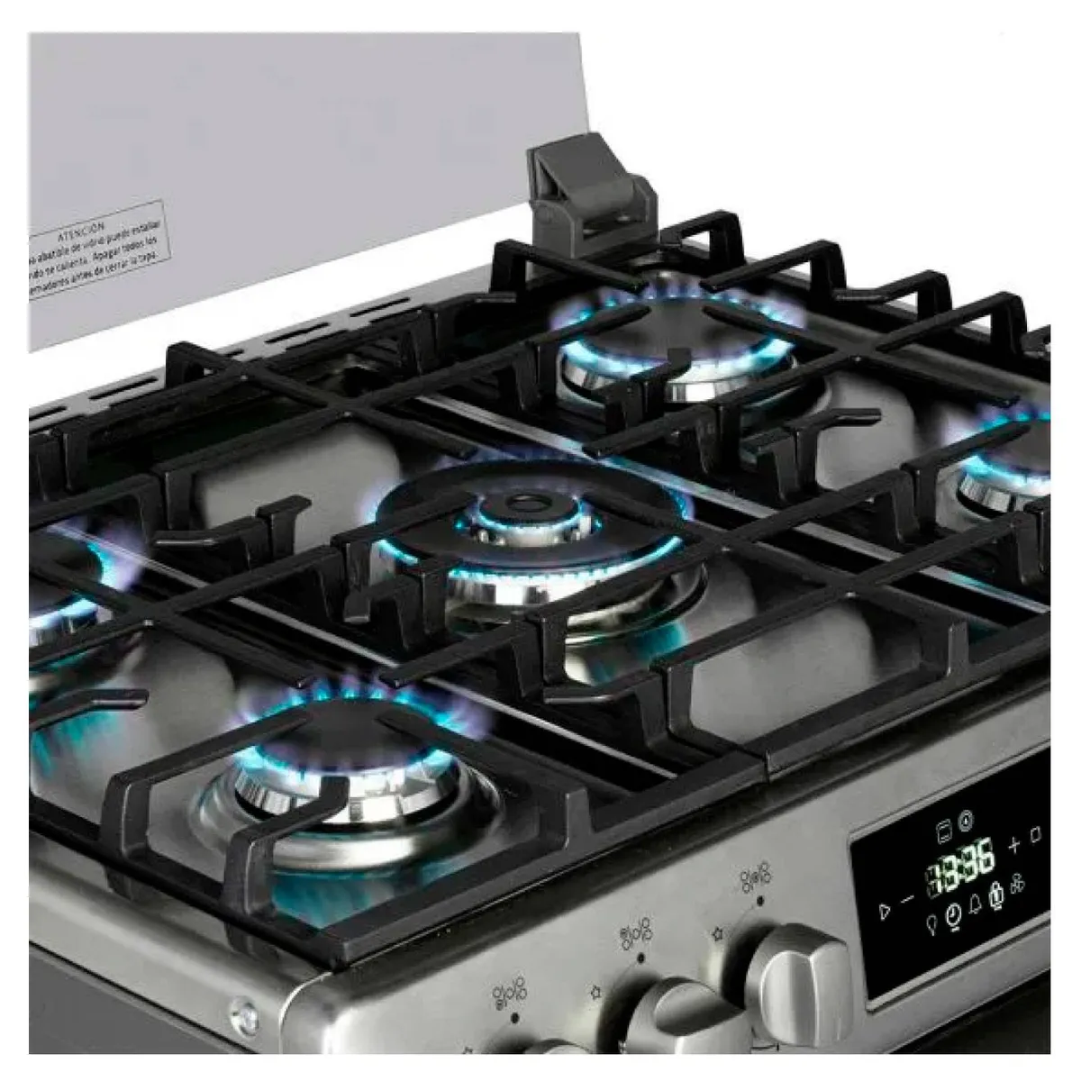 COCINA INDURAMA MONTECARLO ZAFIRO CROMA 5 QUEMADORES - 2
