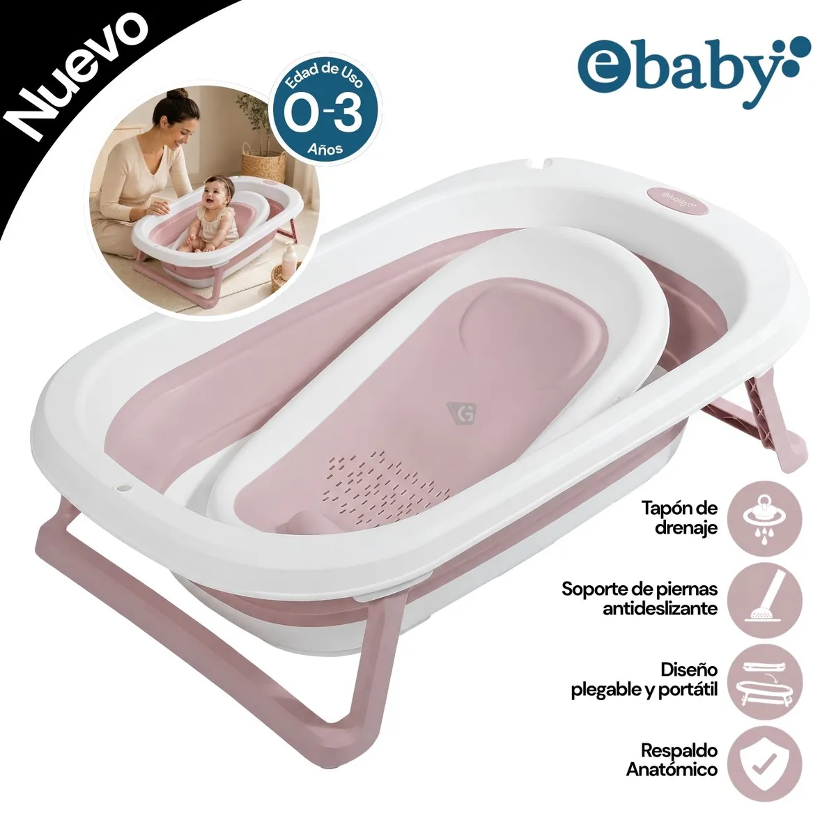 BAÑERA EBABY LALA ROSA- EB824 - 1