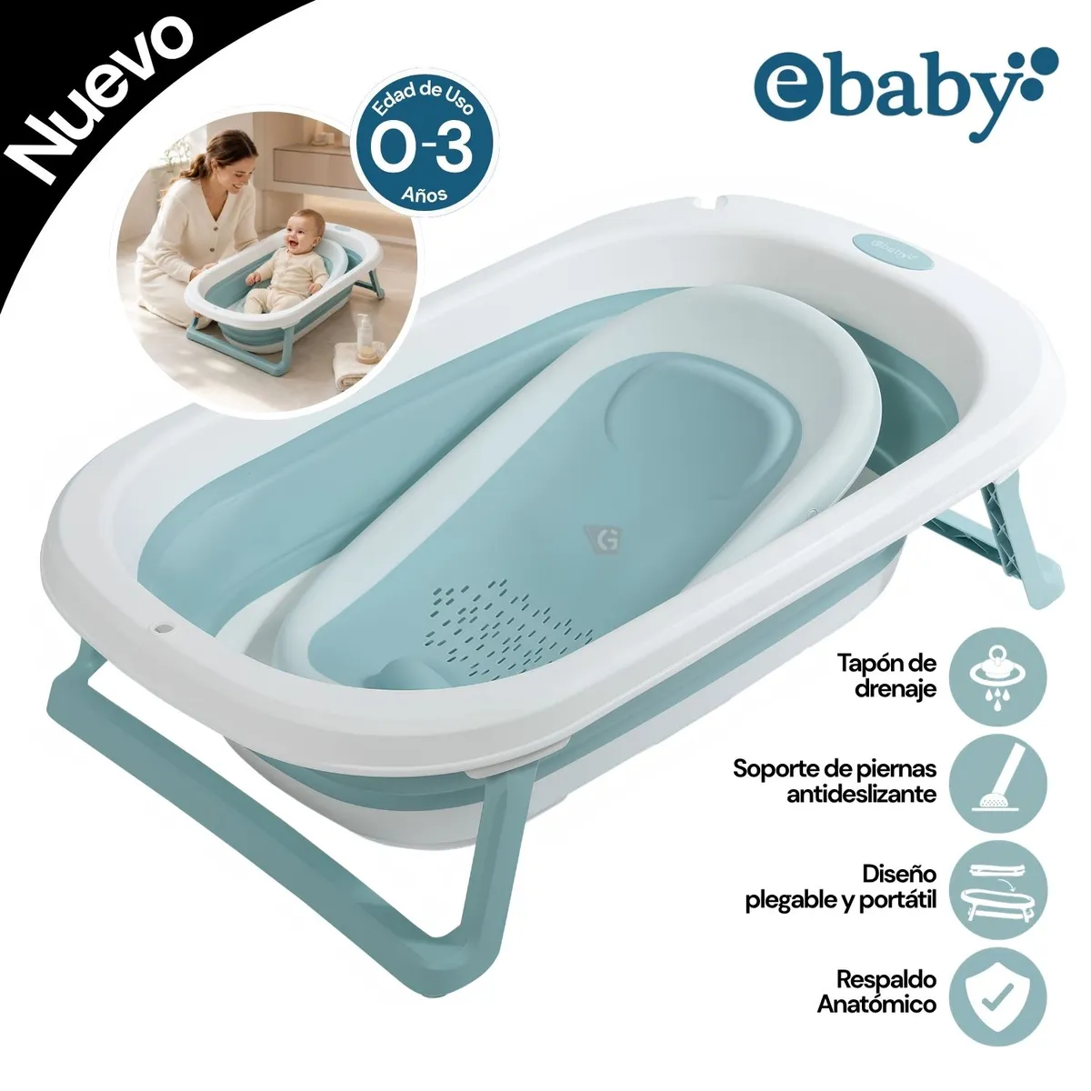 BAÑERA EBABY LALA CELESTE - EB824 - 1