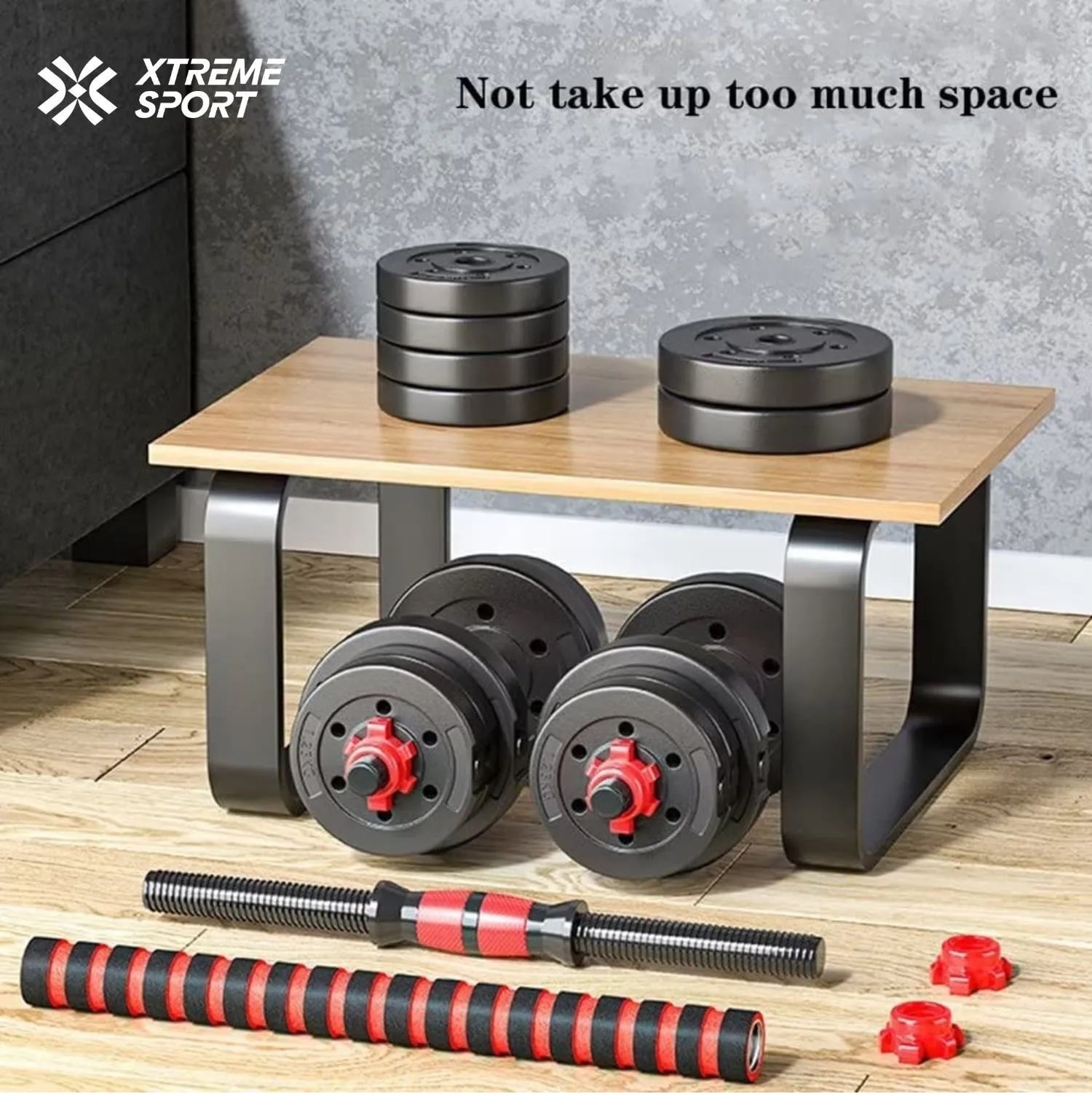 MANCUERNAS SET DE 30 KG CONVERTIBLES + BARRA + ASAS - 6