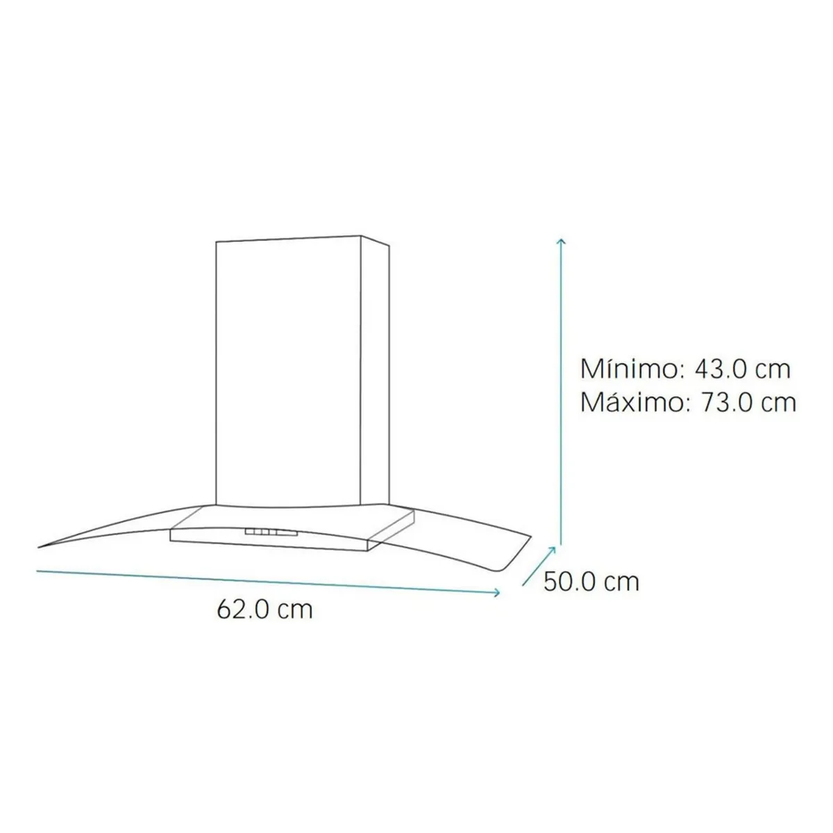 CAMPANA DE PARED 60 CM 3 VELOCIDADES INOX MABE CM6018PIY0 - 6