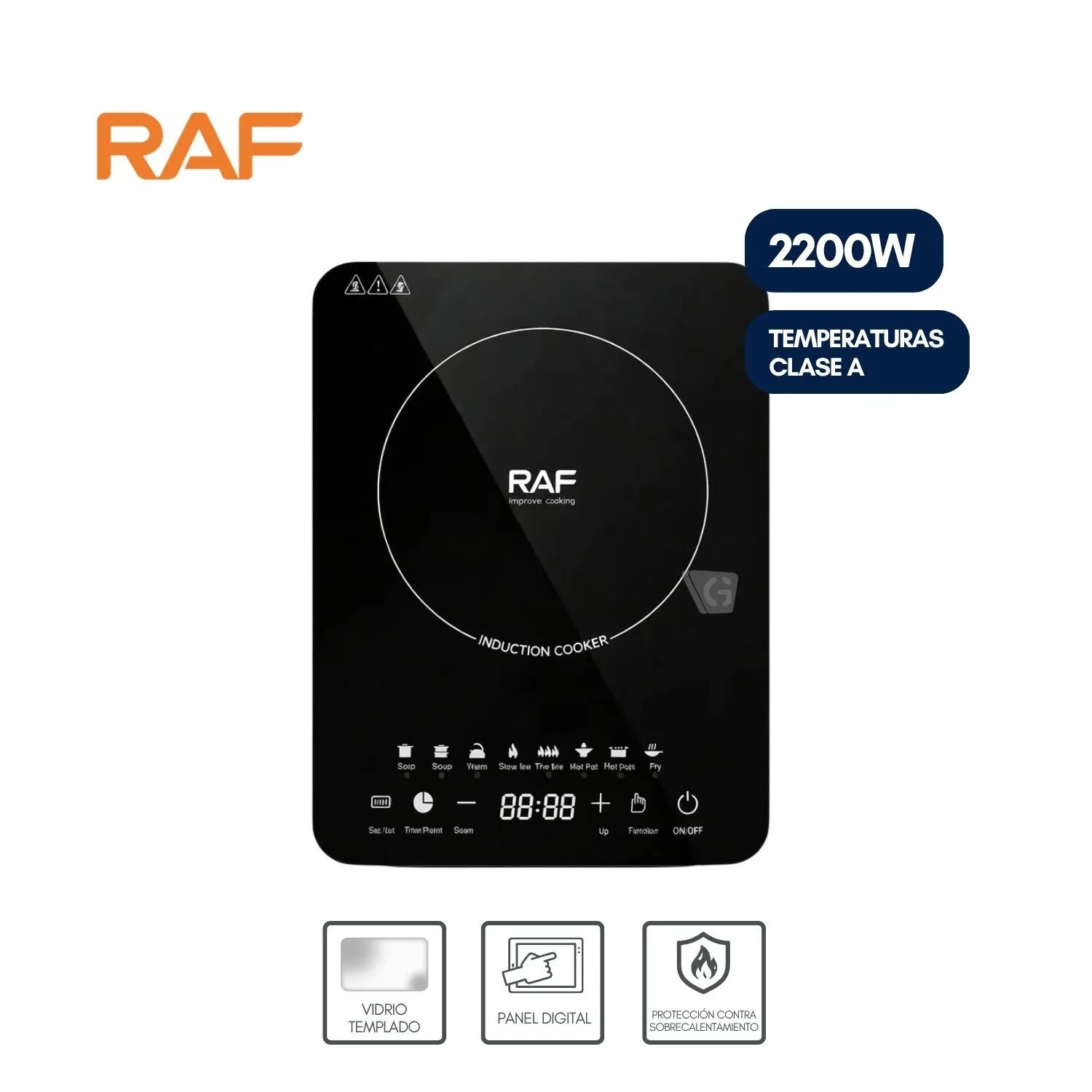 COCINA DE INDUCCIÓN RAF R.8104 1 HORNILLA PANTALLA LED 2200W - 1