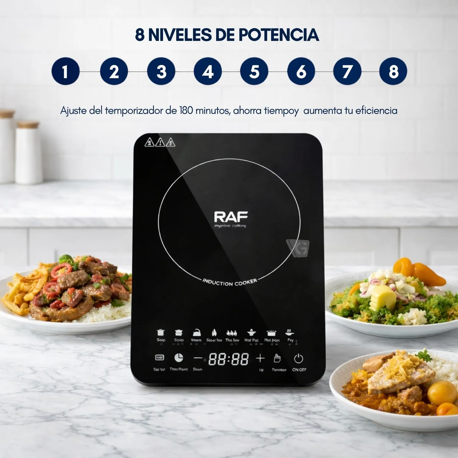 COCINA DE INDUCCIÓN RAF R.8104 1 HORNILLA PANTALLA LED 2200W - 6