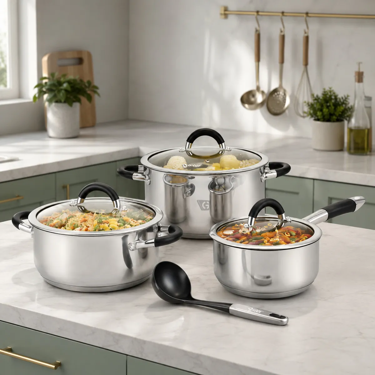 JUEGO DE OLLAS MIRAY JOM-506N 7 PZAS ACERO INOX - 5