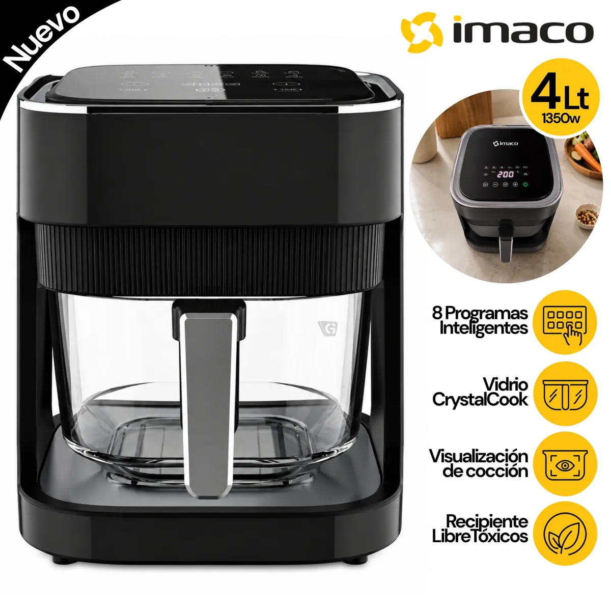 FREIDORA DIGITAL 4 LITROS CRYSTALCOOK 360 AF1340G IMACO - 1