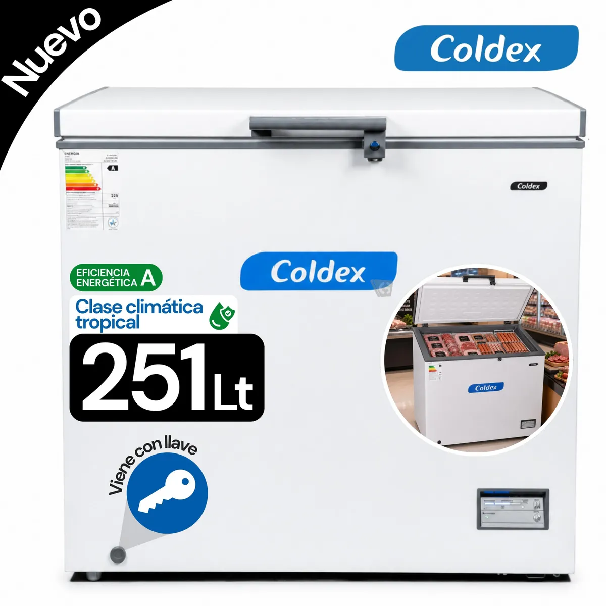 CONGELADORA COLDEX 251LT CH10PLUS BLANCO - 1
