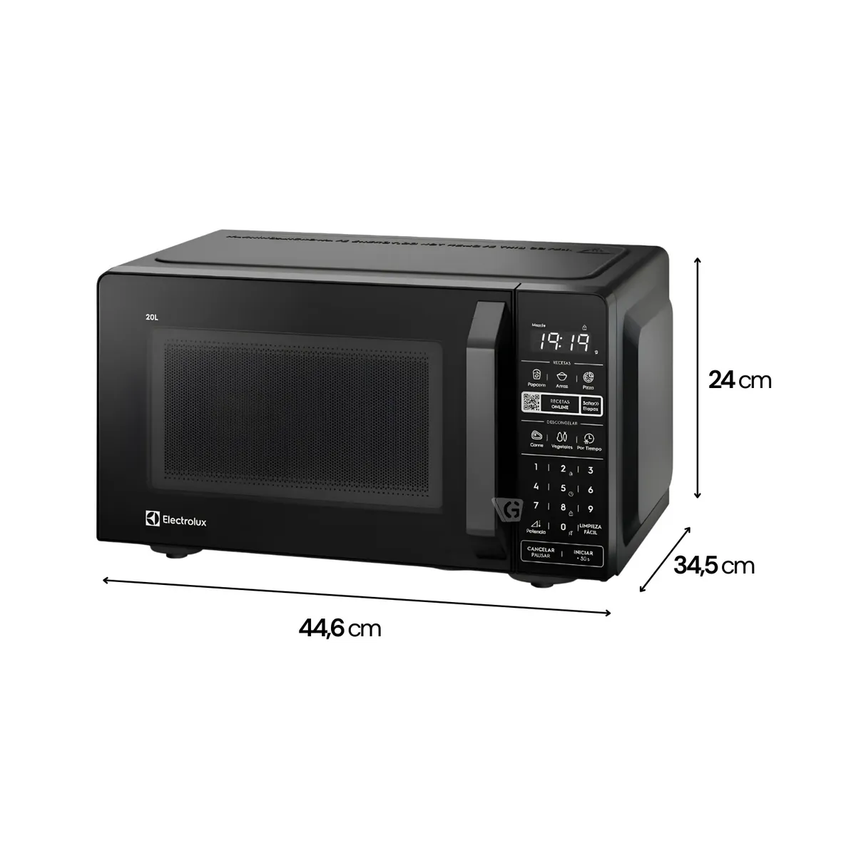 MICROONDAS ELECTROLUX 20L FUNCIÓN DESCONGELAR Y RECETAS PREPROGRAMADAS NEGRO EMDZ20S2GAB - 3