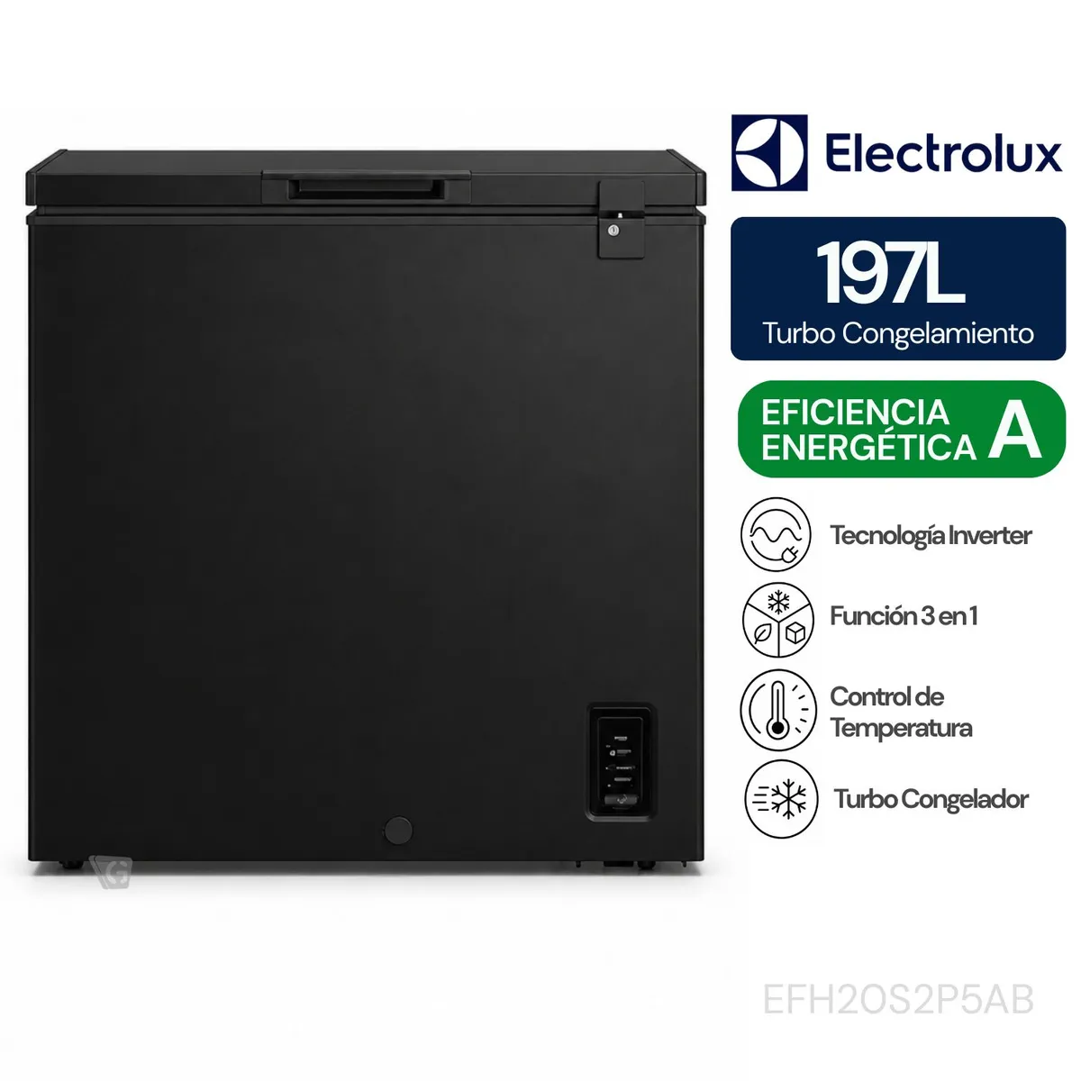 CONGELADOR HORIZONTAL ELECTROLUX 197L INVERTER CON FUNCIÓN TURBO EFH20S2P5AB - 1