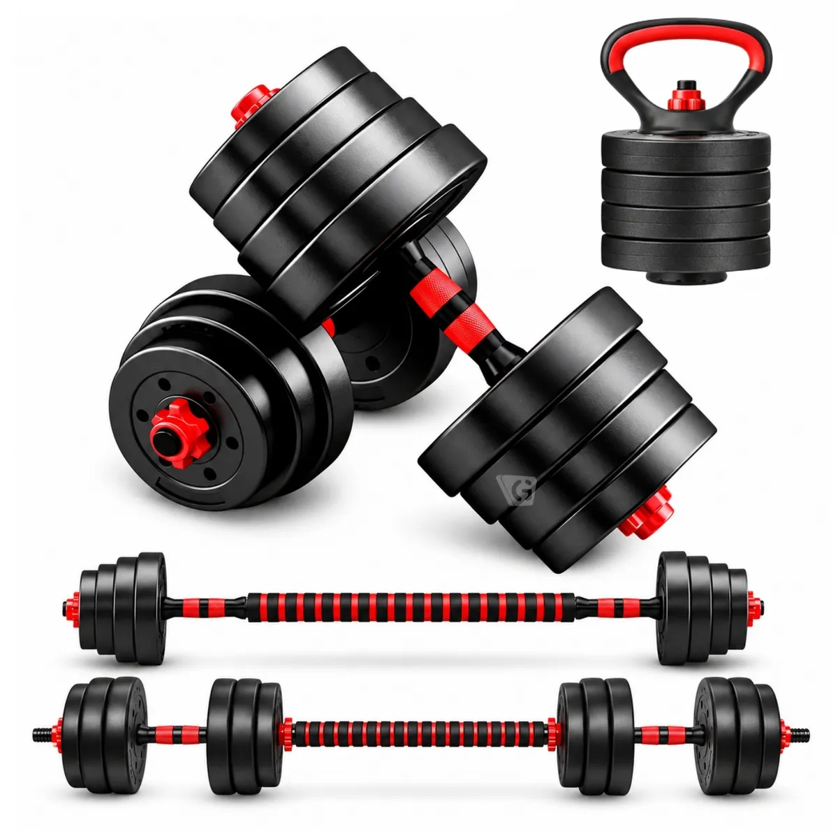 MANCUERNAS SET DE 20 KG CONVERTIBLES + BARRA + ASAS - 3