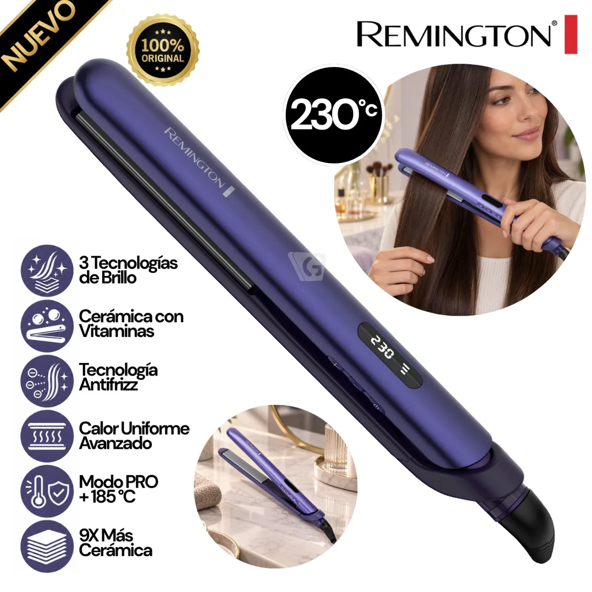 PLANCHA ALISADORA REMINGTON GLOSS S9350 - 1