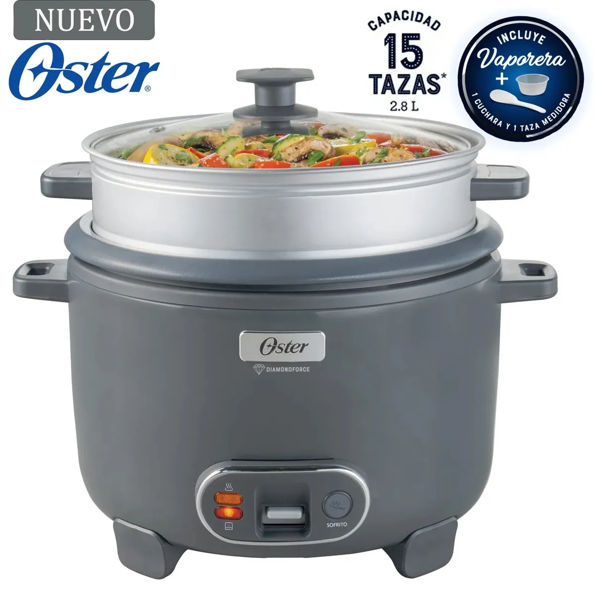 OLLA ARROCERA DIAMONDFORCE OSTER GRIS CKSTRC15DFSKE - 1