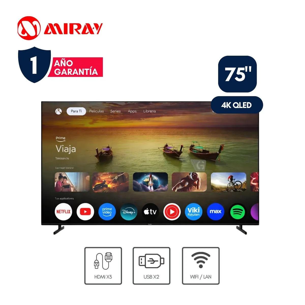 TELEVISOR MIRAY GOOGLE TV 75 QLED 4K MQ75-E2000GBT - 1
