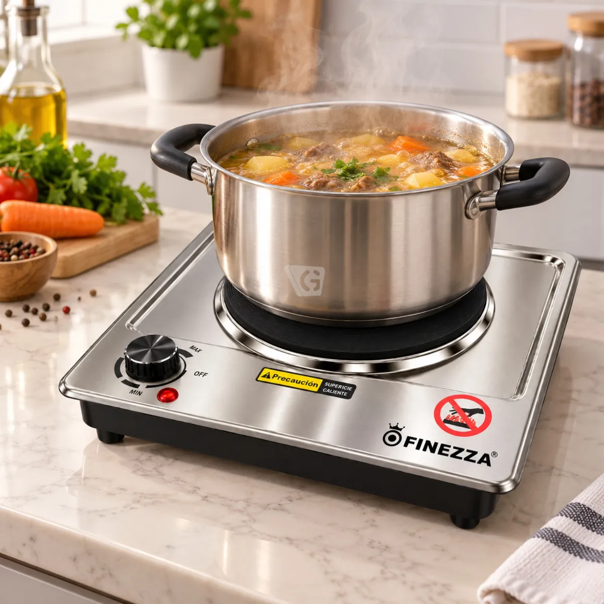 COCINA ELÉCTRICA DE 1 HORNILLA FINEZZA FZ-310H1CE 1500W - 5