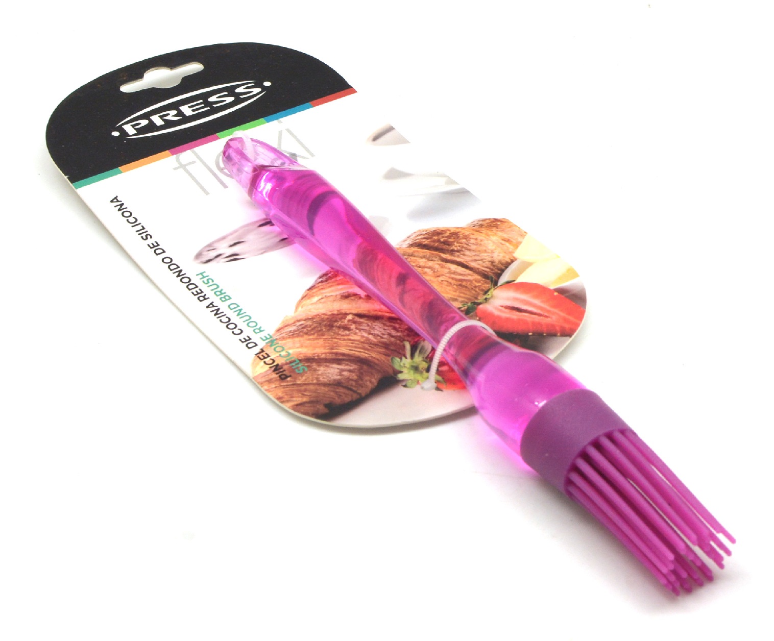 PINCEL DE COCINA REDONDO DE SILICONA 23CM MORADO - 1