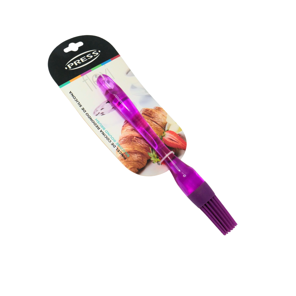 PINCEL DE COCINA REDONDO DE SILICONA 23CM MORADO - 2