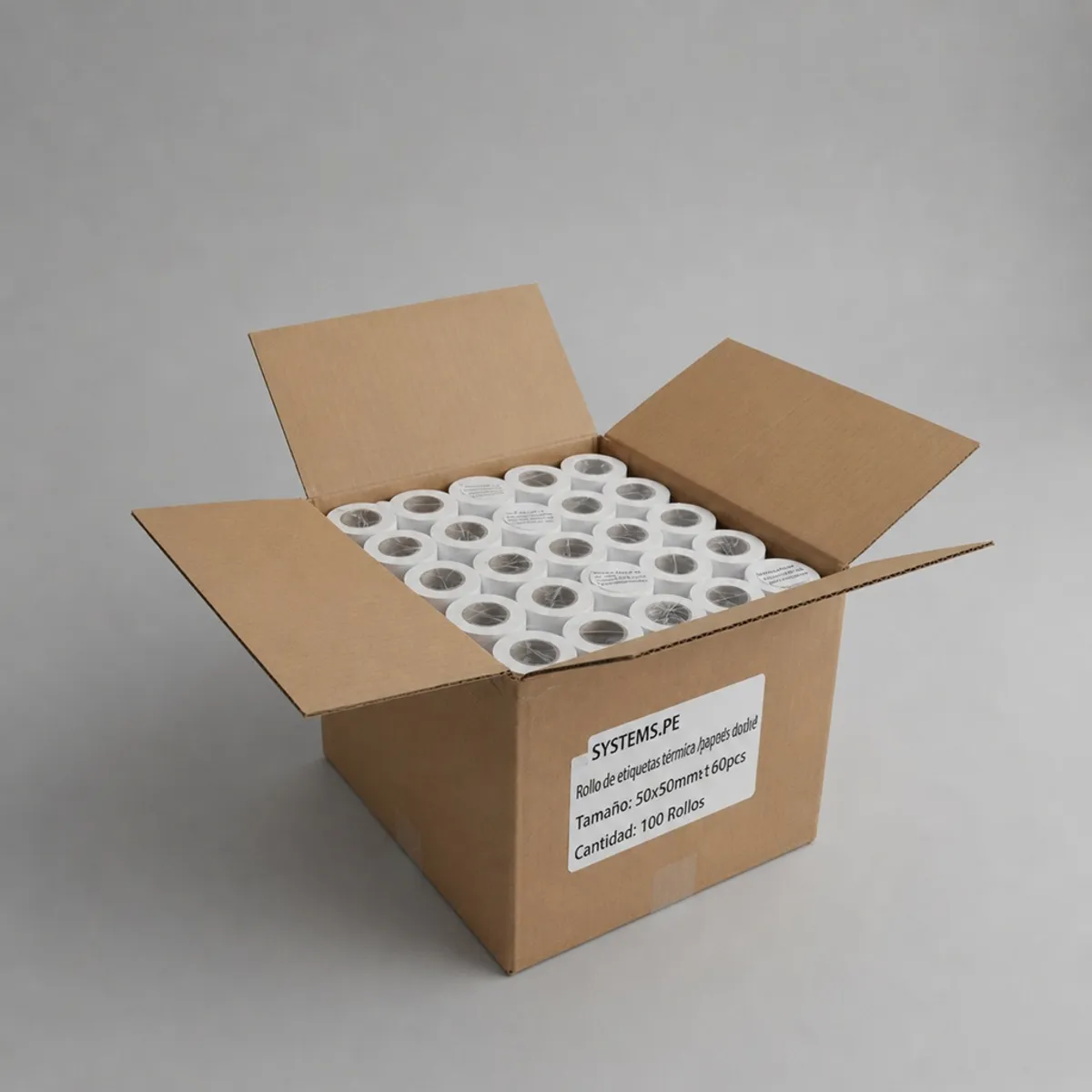 ETIQUETAS ADHESIVAS JPSYSTEMS DE160 TÉRMICO 50X50MM CAJA DE 100 ROLLOS - 1