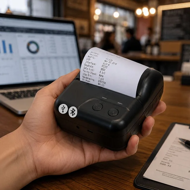 IMPRESORA PORTÁTIL TÉRMICA JPSYSTEMS CX80B BATERÍA TICKET 80MM USB BLUETOOTH + 1 ROLLO - 1