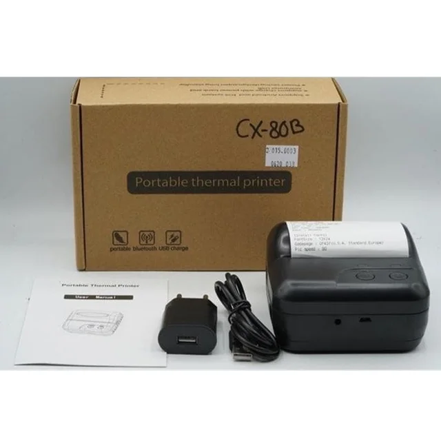 IMPRESORA PORTÁTIL TÉRMICA JPSYSTEMS CX80B BATERÍA TICKET 80MM USB BLUETOOTH + 1 ROLLO - 2