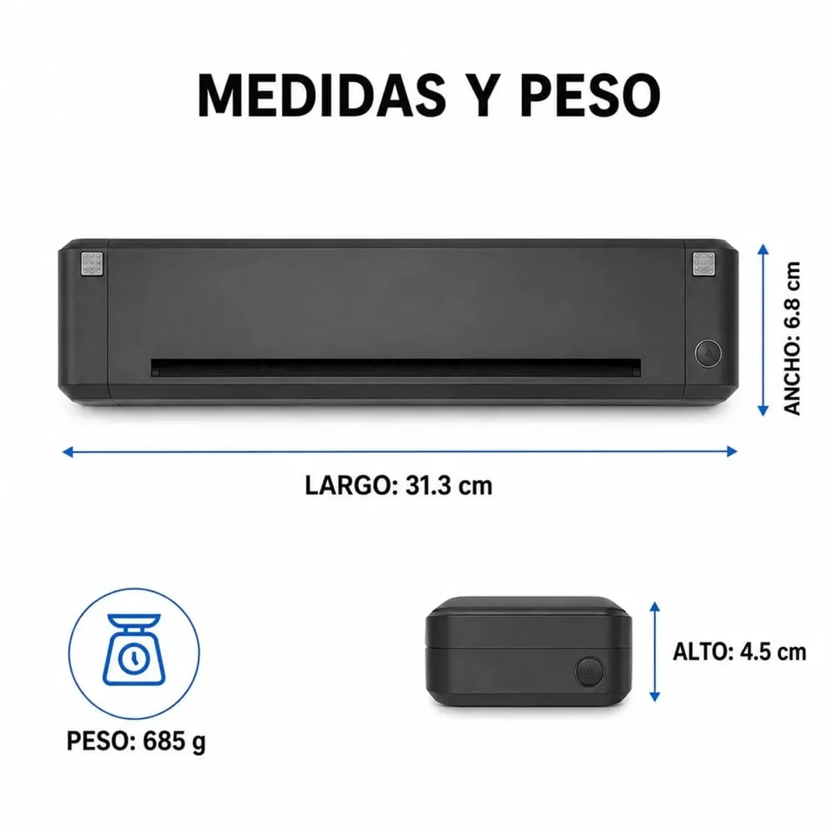 IMPRESORA PORTÁTIL TÉRMICA TRANSFERENCIA A4 USB + BLUETOOTH TD-810 - 2