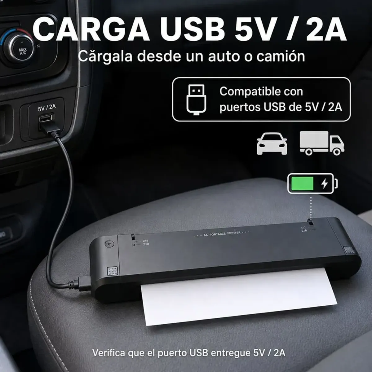 IMPRESORA PORTÁTIL TÉRMICA TRANSFERENCIA A4 USB + BLUETOOTH TD-810 - 5