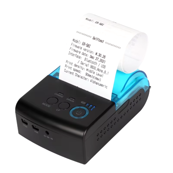 Impresora ticketera térmica portátil con batería 57mm 58mm USB Bluetooth WIFI ER-58I imprime yape - 1