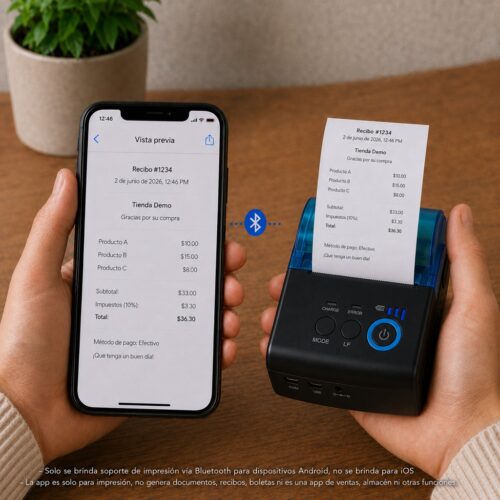 Impresora ticketera térmica portátil con batería 57mm 58mm USB Bluetooth WIFI ER-58I imprime yape - 6