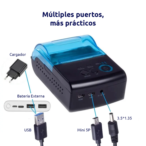 Impresora ticketera térmica portátil con batería 57mm 58mm USB Bluetooth WIFI ER-58I imprime yape - 7