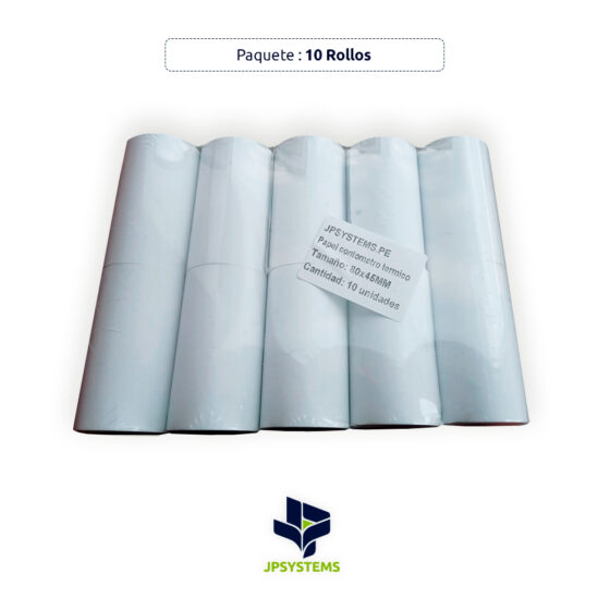 10 ROLLOS PAPEL CONTOMETRO TÉRMICO 80X45MM TICKETS 55G - 2