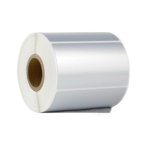 ROLLO 1000 ETIQUETAS ADHESIVAS POLIÉSTER PLATEADO 76X50MM - 1