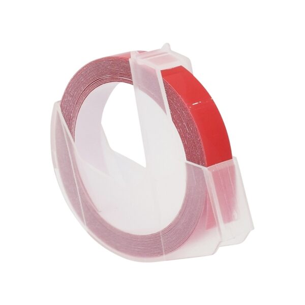 4 ROLLOS ADHESIVO DE RELIEVE ROJO 9MM X 3 METROS - 2